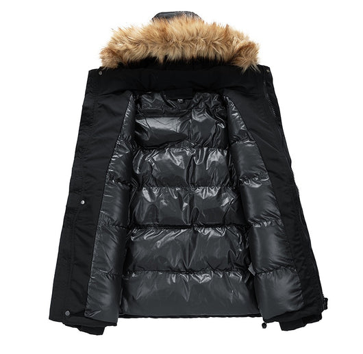Abrigo Grueso para Hombre con Cuello de Piel - Otoño e Invierno - Image 22