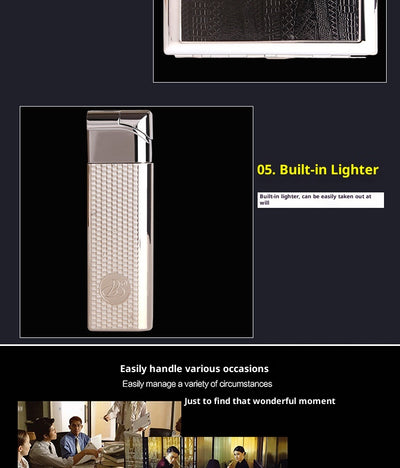 Estuche Premium para Cigarrillos en Cuero con Encendedor Resistente al Viento - Image 12