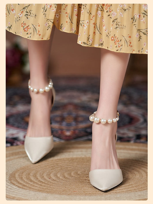Sandalias de Perla con Tacón Stiletto para Mujer - Talla Pequeña - Image 21