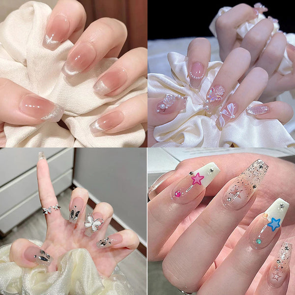 Uñas Postizas Cat Eye Rubor - Parches de Manicura Lista para Usar