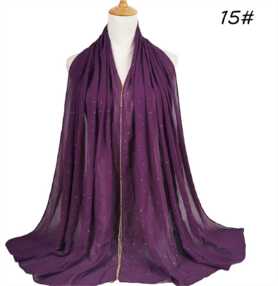 Pañuelo de Gasa Perla con Cuentas 70x180cm - Elegancia Versátil - Image 35