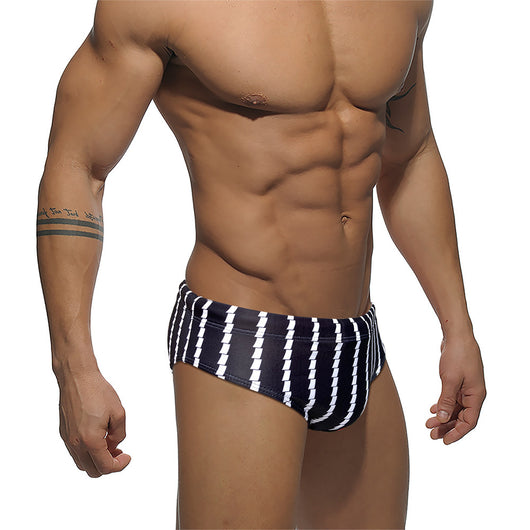 Traje de Baño Deportivo Rayas Verticales Cintura Baja para Competencia - Image 13