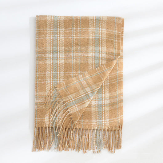 Bufanda Cálida de Cuadros con Borlas - Accesorio Elegante y Versátil - Image 13