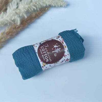 Pañuelo de Algodón y Lino Arrugado Monocromático - Image 36