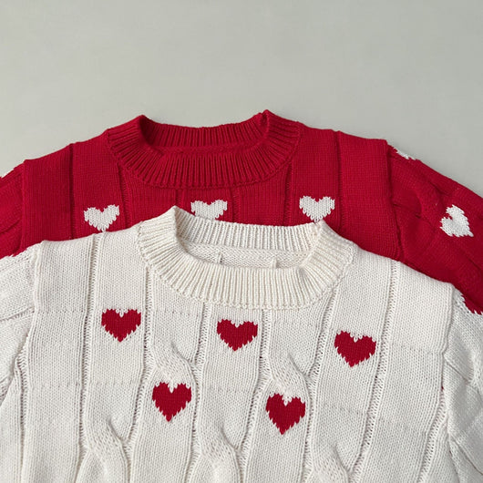 Suéter Infantil de Algodón Niño y Niña Cuello Redondo Rojo - Image 10