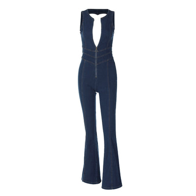 Mono Denim Retro Cintura Alta Ajustado para Mujer - Image 5