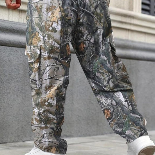 Pantalón de Talla Grande para Hombre con Estampado Escocés y Cintura Ajustable