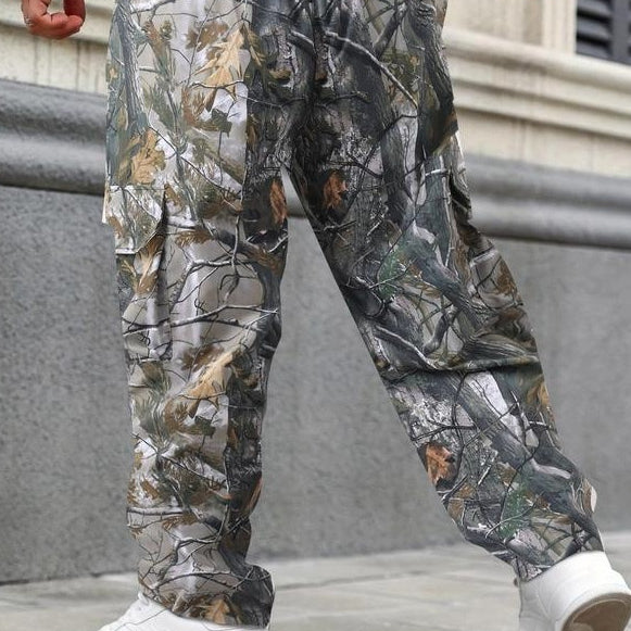 Pantalón de Talla Grande para Hombre con Estampado Escocés y Cintura Ajustable