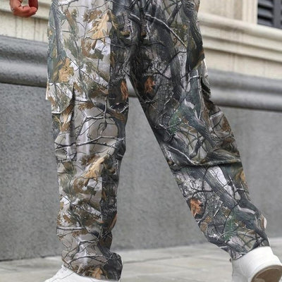 Pantalón de Talla Grande para Hombre con Estampado Escocés y Cintura Ajustable