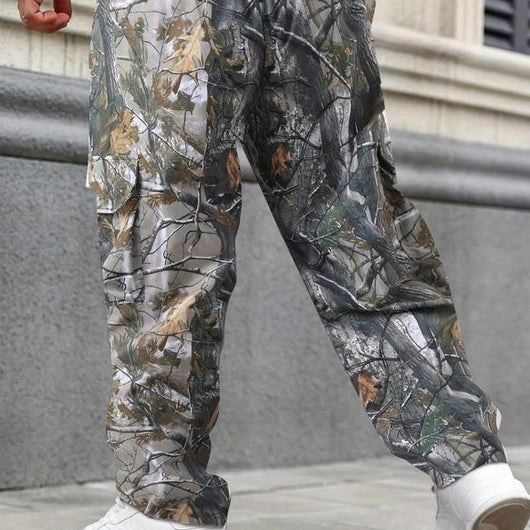 Pantalón de Talla Grande para Hombre con Estampado Escocés y Cintura Ajustable