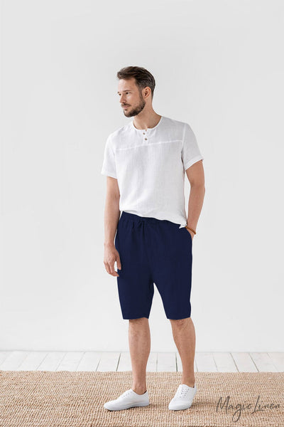Pantalones Cortos Holgados de Algodón y Lino para Verano - Image 13