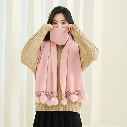 Capa Elegante para Mujer con Pompones - Mezcla de Cachemira y Lana - Image 36