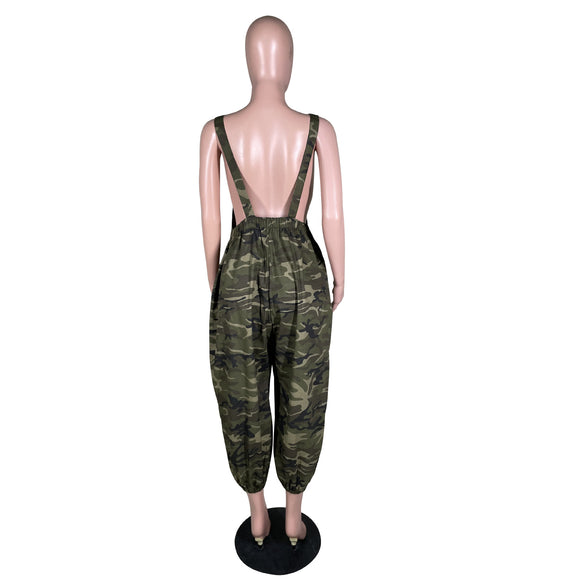 Jumpsuit Holgado de Camuflaje para Trabajo Casual