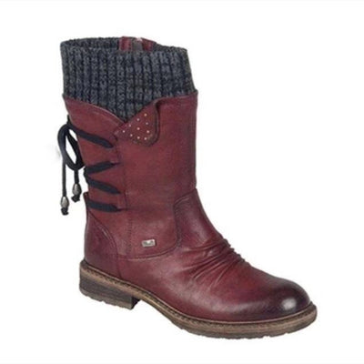 Botas Martin de Tacón Bajo Cuadrado con Punta Redonda - Estilo Europeo Americano - Image 11