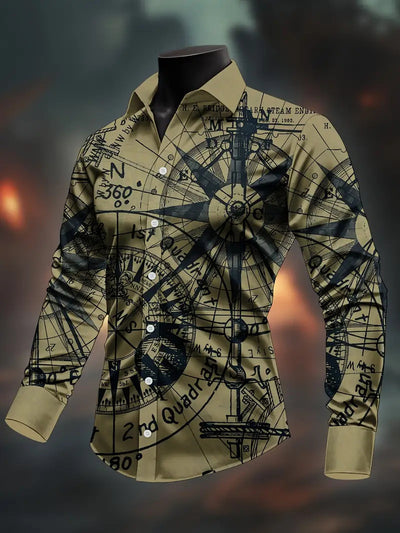 Camisa Manga Larga Slim Fit Impresa en 3D para Hombre - Image 23