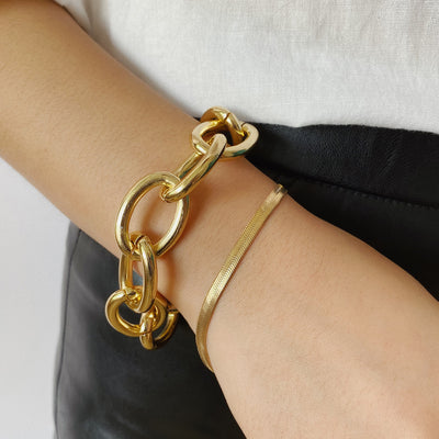 Pulsera Cadena Hueso de Serpiente - Diseño Minimalista Metal Texturizado - Image 9