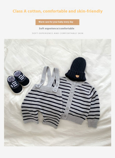 Conjunto Cardigan Tejido a Rayas - Dos Piezas - Image 17