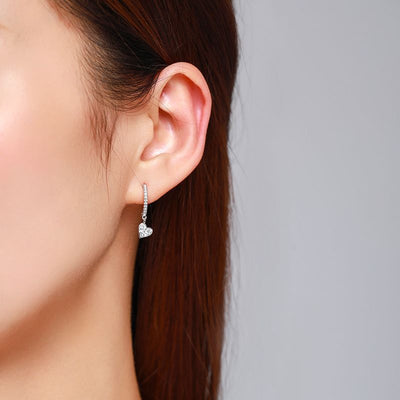 Aretes de Plata 925 con Diamantes en Forma de Corazón - Image 5