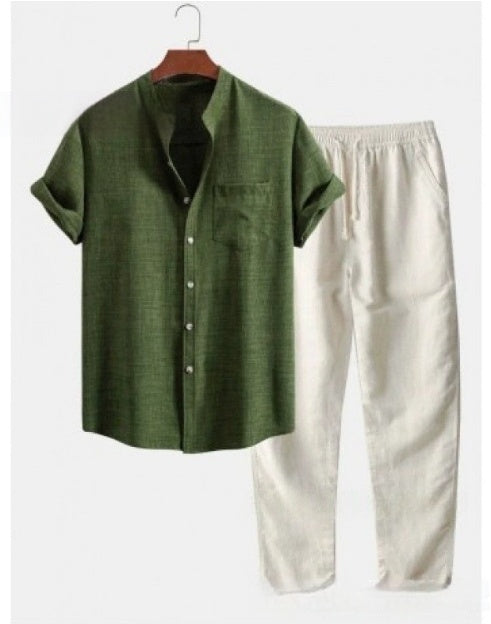 Traje Casual Hombre Estampado Manga Corta - Conjunto Moderno y Versátil - Image 16