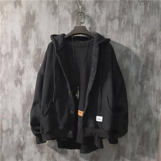 Cardigan Abrigo Hombre Otoño Invierno - Suéter Polar Holgado Talla Grande - Image 2