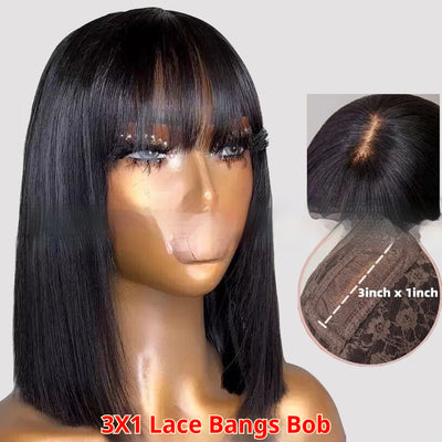 Peluca Frontal de Encaje con Cabello Humano Real Bobo - Image 10