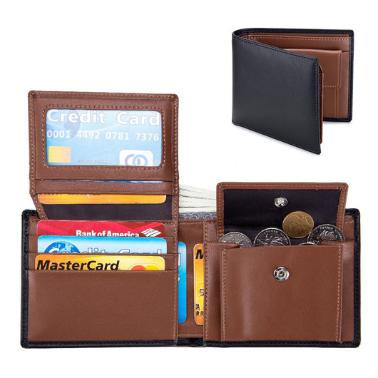 Billetera Corta de Cuero Genuino para Hombre - Diseño Trifold - Image 9