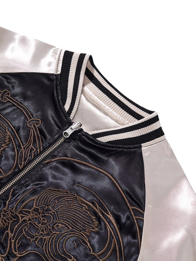 Chaqueta Beisbolera Reversible con Bordados - Estilo Casual Resistente - Image 12