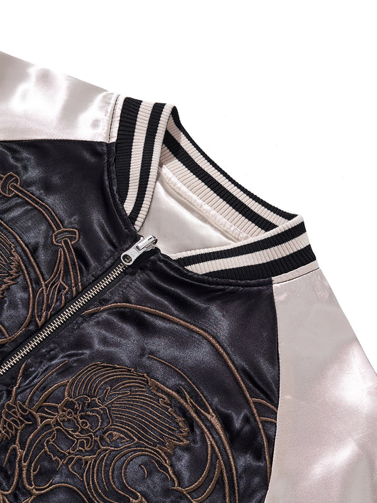 Chaqueta Beisbolera Reversible con Bordados - Estilo Casual Resistente - Image 12