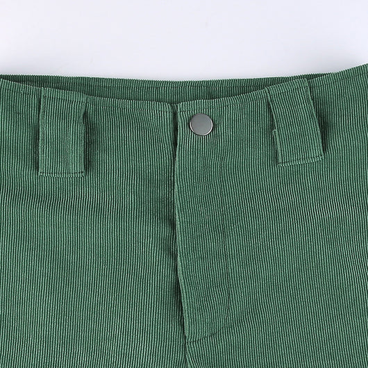 Pantalón Casual de Pana Talle Alto Corte Recto Color Sólido - Image 19