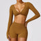 Long Sleeve Shorts Brown