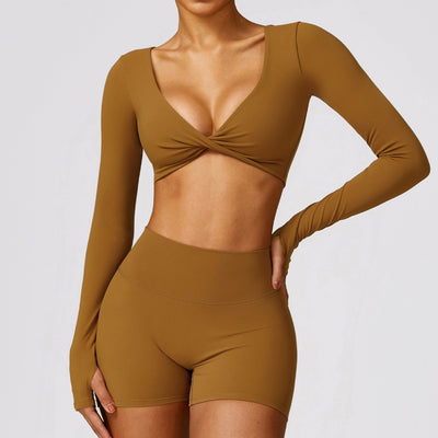 Conjunto de Yoga y Ejercicio de Secado Rápido en Colores Sólidos - Image 4