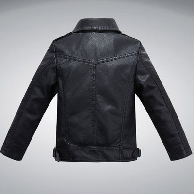 Chaqueta de Cuero PU con Solapa para Niños - Estilo Fashion - Image 5