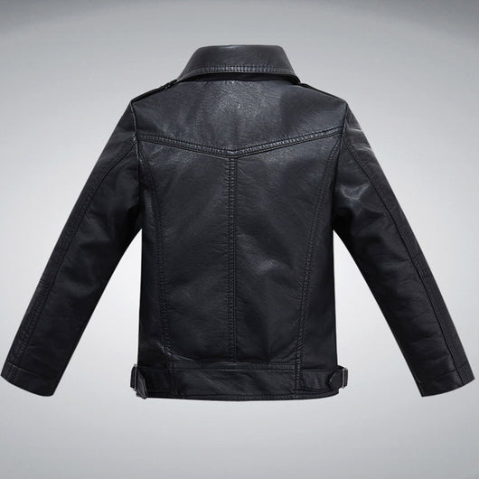 Chaqueta de Cuero PU con Solapa para Niños - Estilo Fashion - Image 5