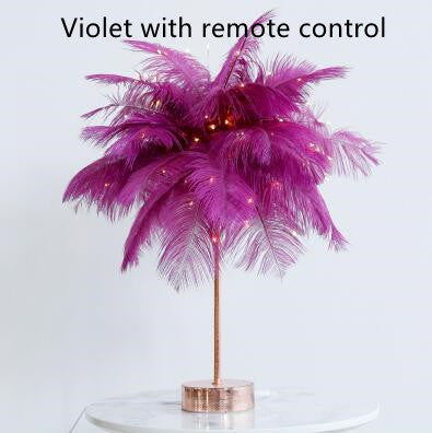 Lámpara de Escritorio Nórdica con Plumas - Luz Decorativa Moderna para Dormitorio - Image 24