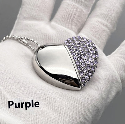 Memoria USB Corazón con Incrustaciones de Moda - Image 21