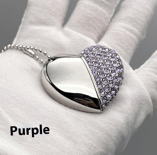 Memoria USB Corazón con Incrustaciones de Moda - Image 21