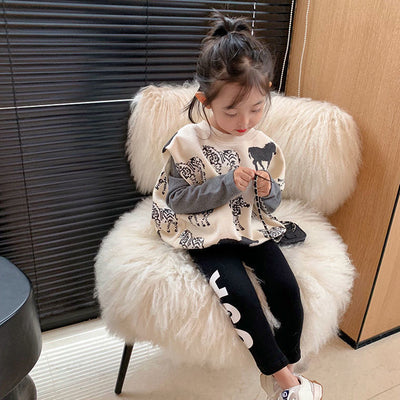 Conjunto Falso Dos Piezas Estilo Princesa para Niñas - Leggings Versátiles y Elegantes - Image 3