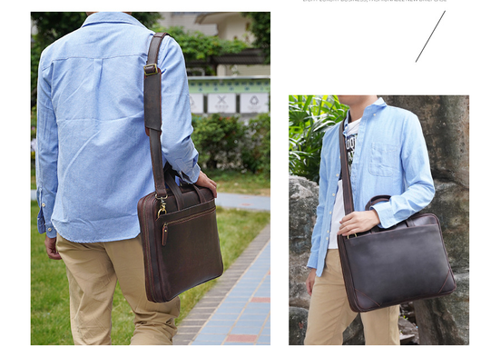 Maletín Portátil de Cuero Genuino Estilo Retro - Bolsa Ejecutiva Vintage - Image 10
