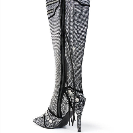Botas Oversized con Hebilla de Aguja y Cristales Brillantes - Image 3