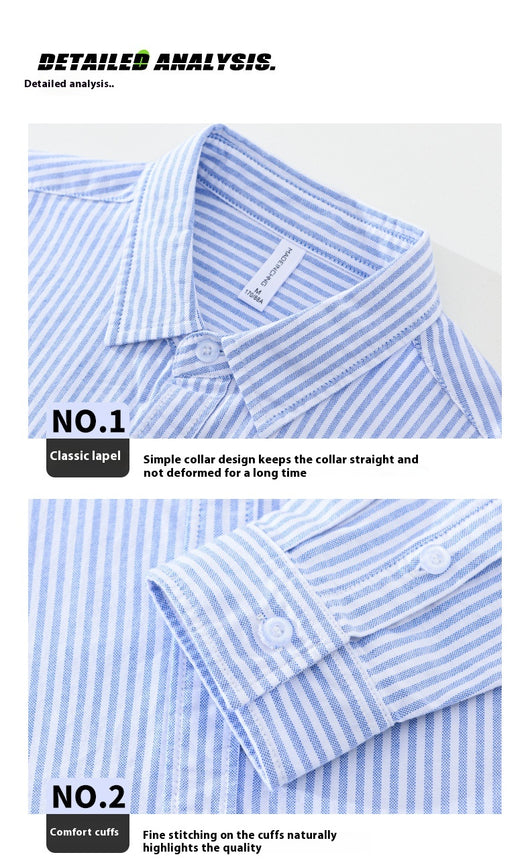 Camisa Manga Larga a Rayas Verticales para Hombre - Algodón Suelto y Cómodo - Image 10