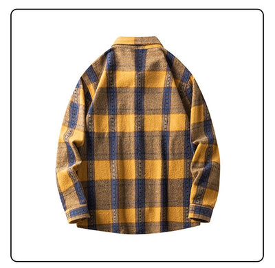 Camisa de Franela a Cuadros para Hombre - Abrigo Casual Grueso Talla Grande Otoño Invierno - Image 23