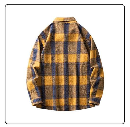 Camisa de Franela a Cuadros para Hombre - Abrigo Casual Grueso Talla Grande Otoño Invierno - Image 23