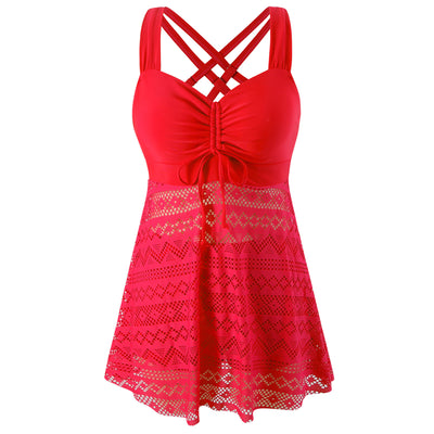 Traje de Baño Enterizo Encaje Liso Versión Coreana - Image 13