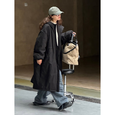 Abrigo Acolchado Coreano Holgado con Capucha - Algodón Invierno - Image 2
