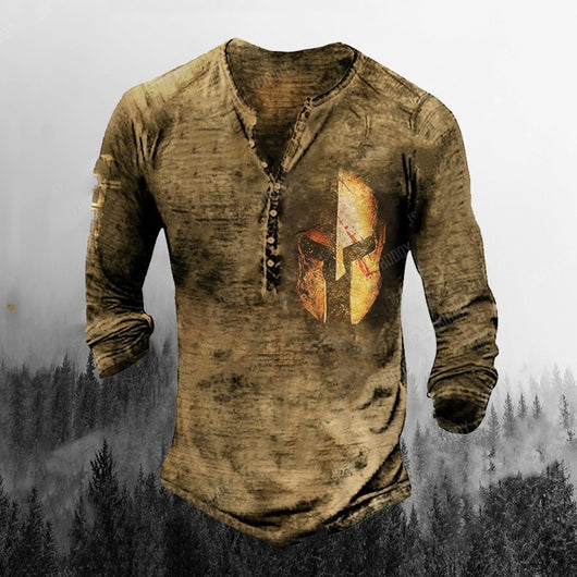 Playera Deportiva Estampada de Manga Larga para Hombre