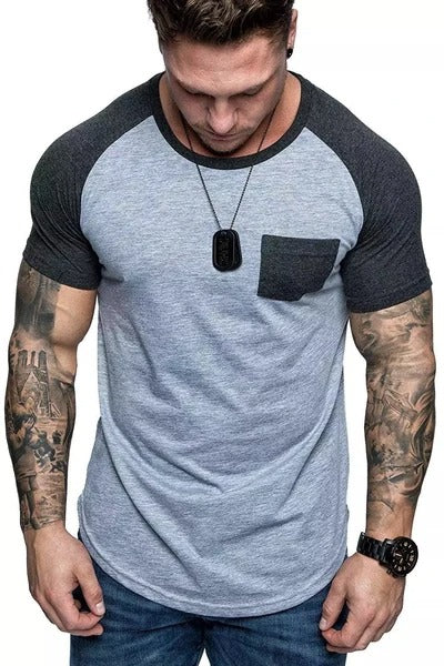 Camiseta Raglan Hombre Cuello Redondo con Bolsillo - Image 15
