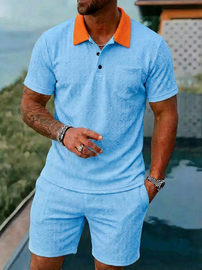 Conjunto de Playera y Shorts Deportivos Transpirables con Bloques de Color - Image 16