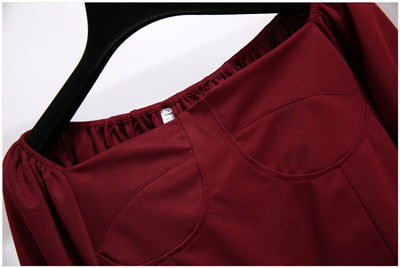 Conjunto Falda Corta Estilo Occidental con Blusa Ajustada Cintura Alta - Image 16
