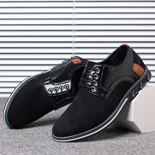 Zapatos Casuales de Cuero para Hombre con Punta Redonda y Cordones - Image 5