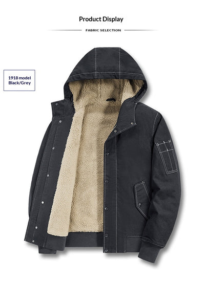Abrigo de Algodón Cálido para Hombre con Cuello de Piel - Image 15